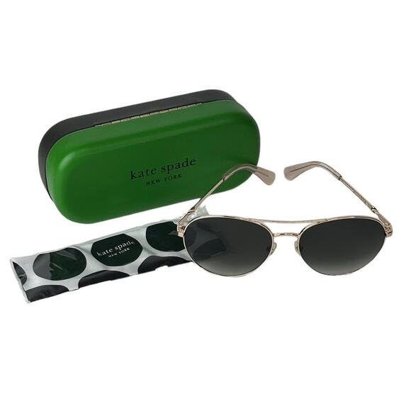 Kate Spade joshelle 60mm aviator sunglasses (Gold/ Nude/ Green)